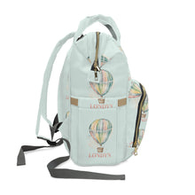 Load image into Gallery viewer, Multifunctional Diaper Backpack, Vintage Hot Air Balloon, Personalized Baby Shower Gift, Welcome Nursery Present, Infant Babyshower
