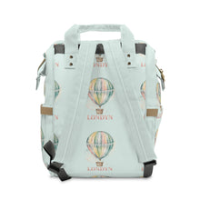 Load image into Gallery viewer, Multifunctional Diaper Backpack, Vintage Hot Air Balloon, Personalized Baby Shower Gift, Welcome Nursery Present, Infant Babyshower
