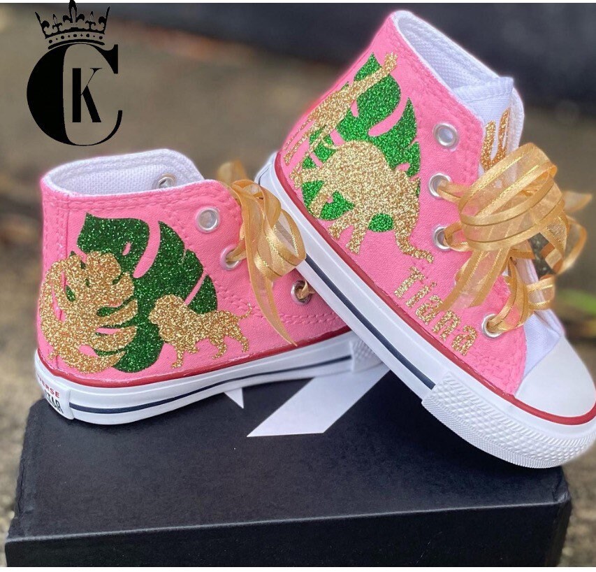 Pink Glitter Wild Safari CONVERSE shoes