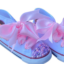 Load image into Gallery viewer, Princess Tiana glitter CONVERSE shoes with stones
