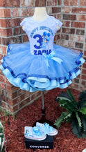 Load image into Gallery viewer, Bluey Ribbon Tutu set with glitter ribbon
